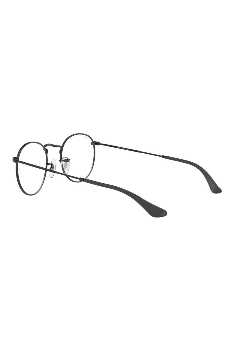 Ray-Bay 47mm Round Optical Glasses, Alternate, color, MATTE BLACK