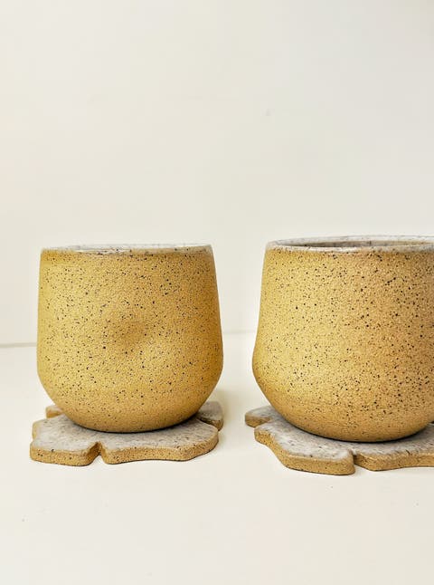 Ocean Sand Cup - Set of 2 Cups + 2 Coasters