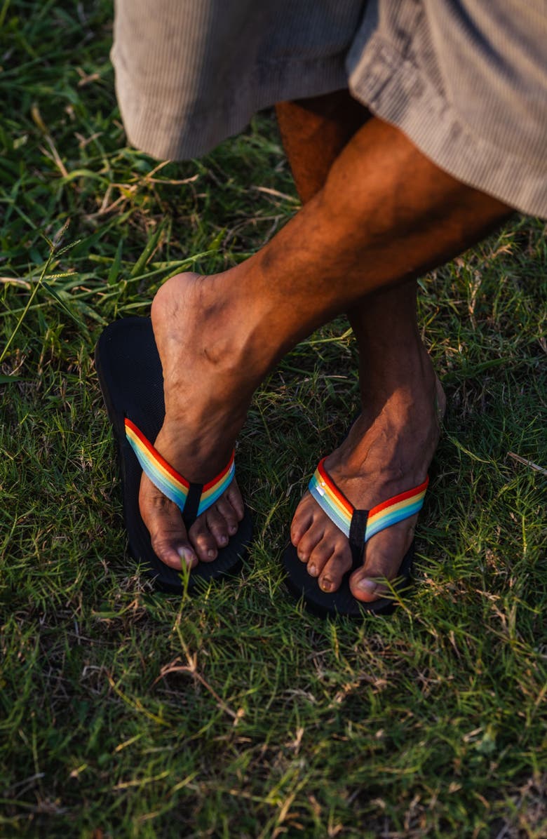 Indosole Responsibly-Made Tire Sole Easy Living Flip Flops, Alternate, color, Rainbow