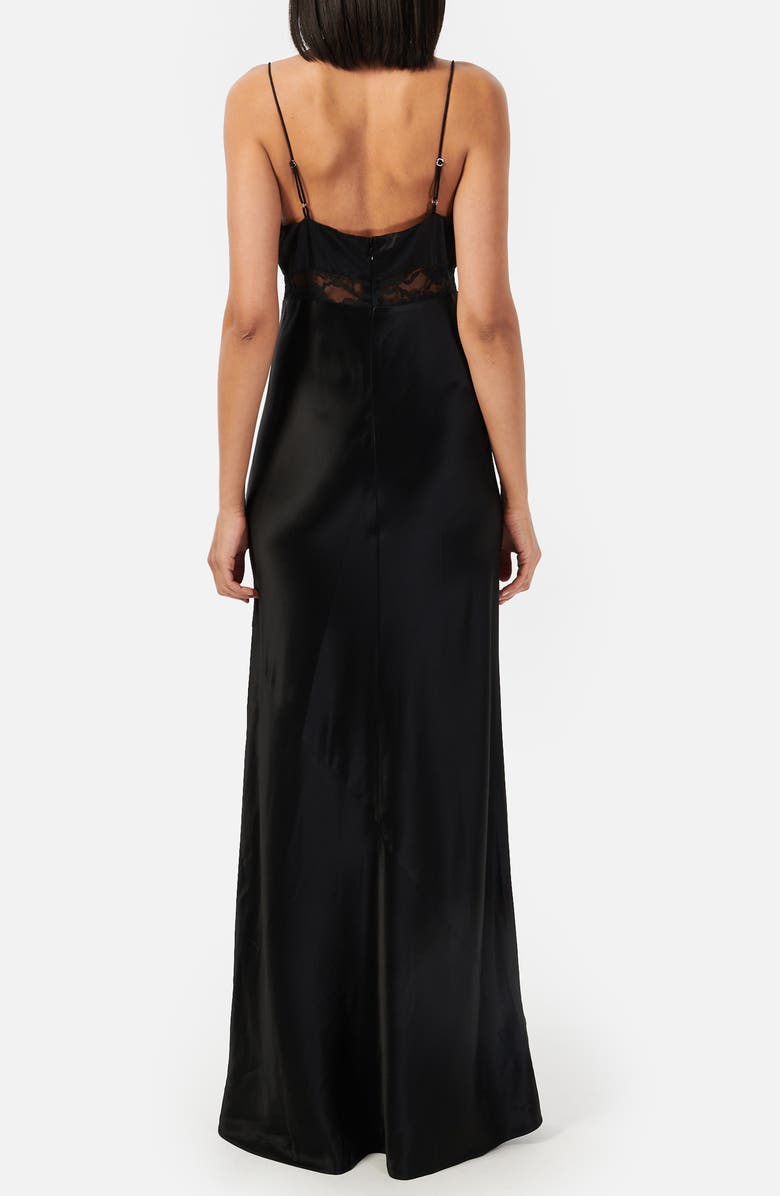 CAMI NYC Zelda Lace Panel Satin Gown, Alternate, color, 