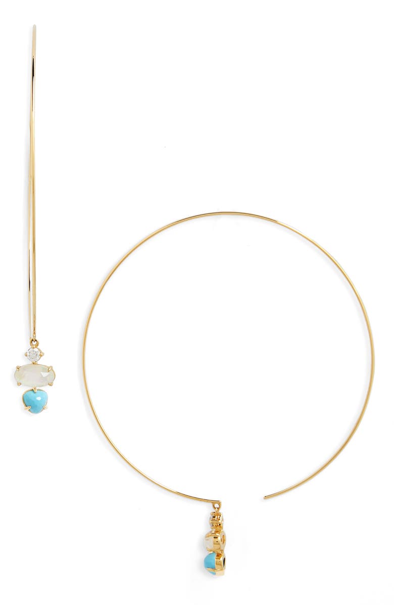 Nadri Fizzy Threader Hoop Earrings, Main, color,