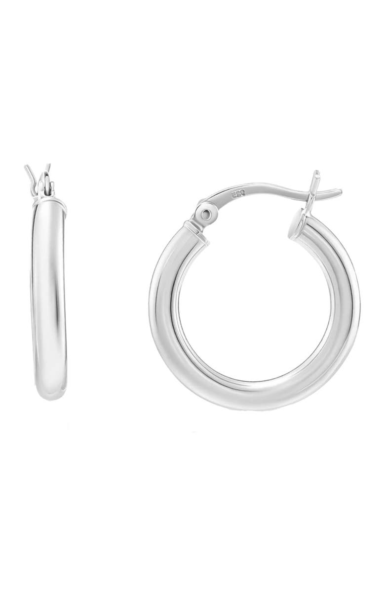 Donatello Gian Sterling Silver 3MM Hoop Earrings, Main, color, Silver