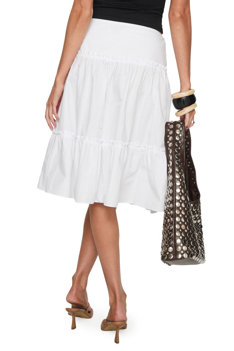 Cascades Low Rise Midi Skirt, Main, color, WHITE