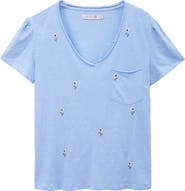 Billy T Sweet Embroidered Puff Shoulder T-Shirt