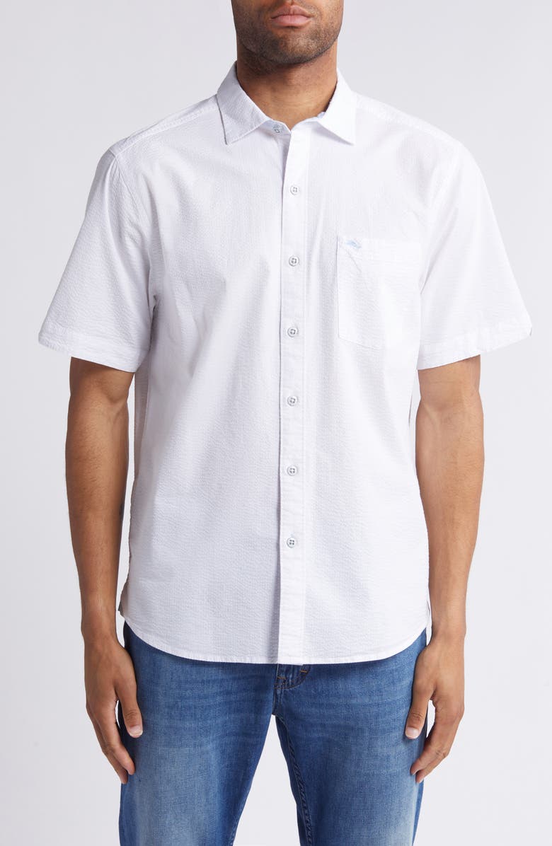 Tommy Bahama Nova Wave Short Sleeve Stretch Cotton Button-Up Shirt, Main, color,