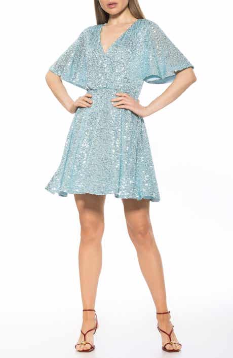 Alexia Admor Oakless Sequin Flutter Sleeve Fit & Flare Dress