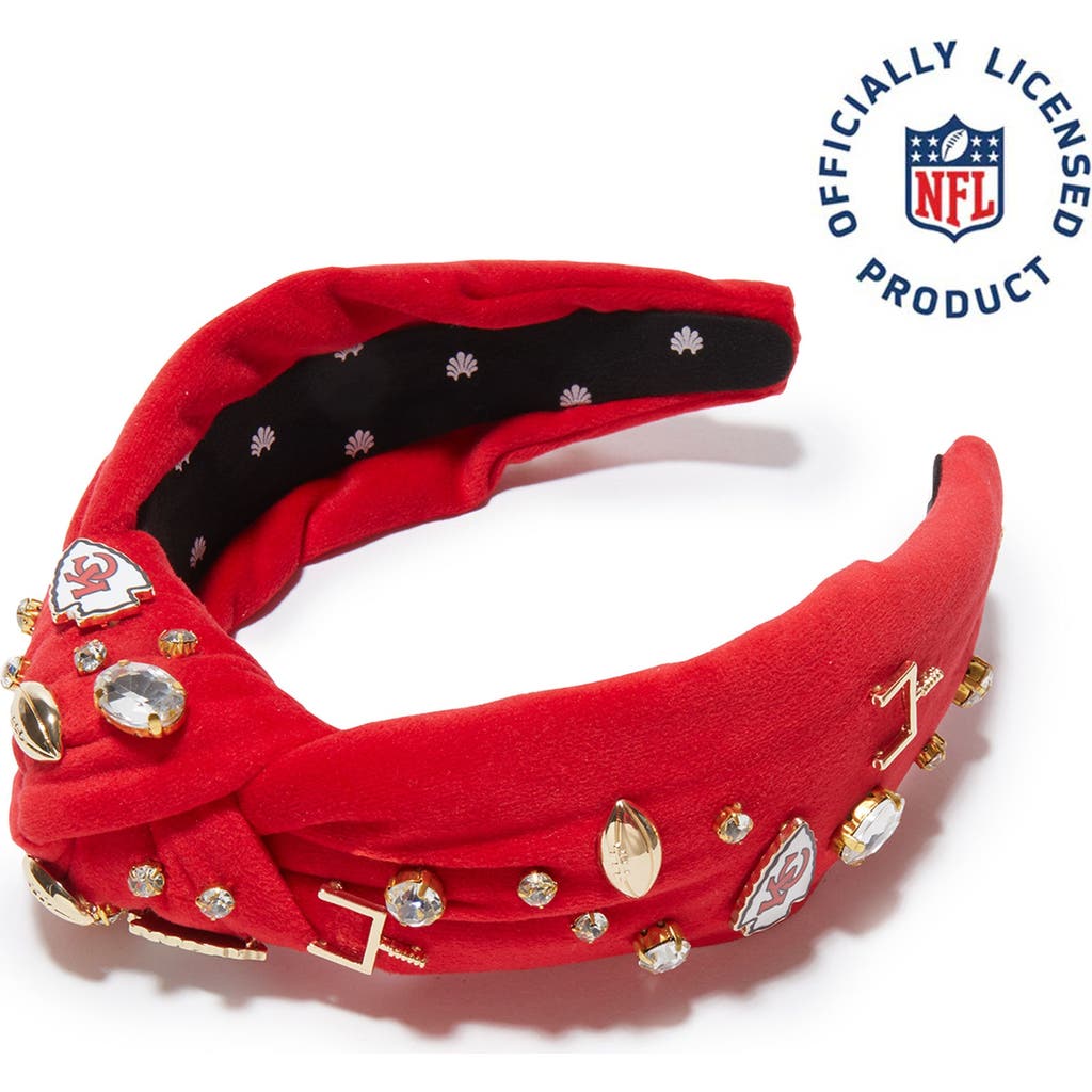 Lele Sadoughi Kansas City Chiefs Embellished Knotted Headband In Red