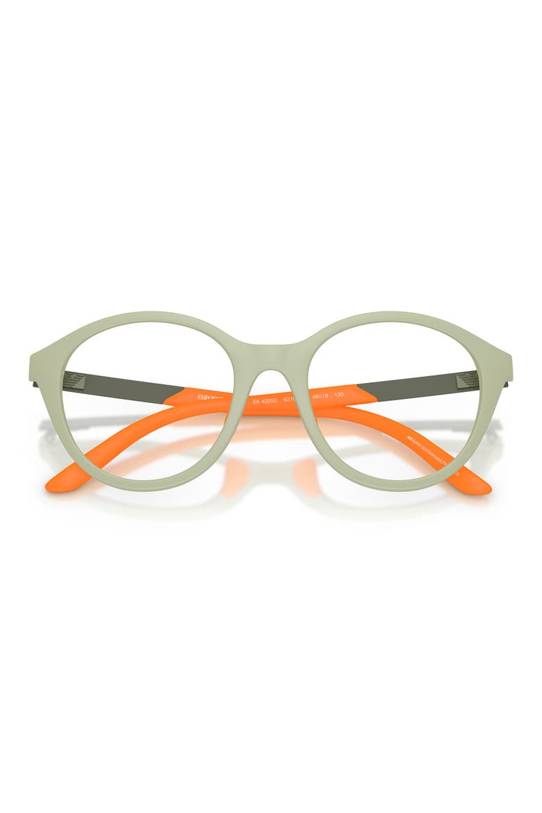 Kids' 48mm Round Optical Glasses, Alternate, color, MATTE AGAVE GREEN / CLEAR