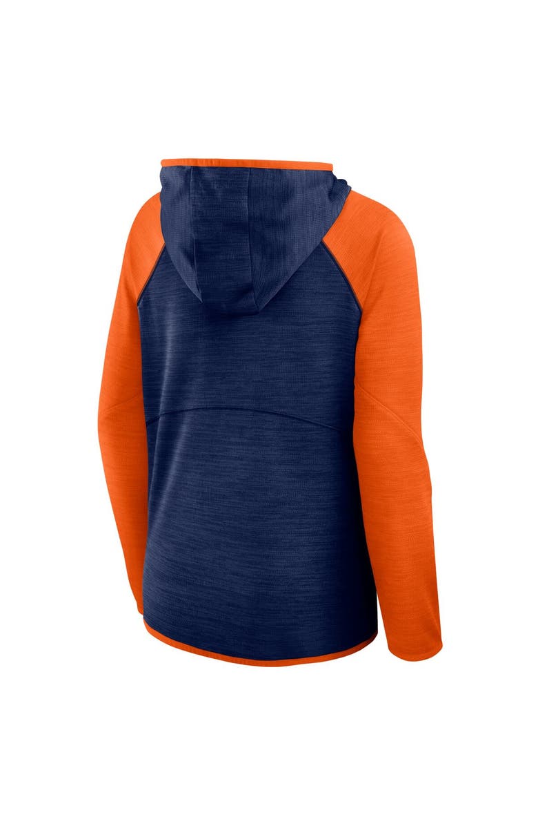 FANATICS Women's Fanatics Navy/Orange Chicago Bears Redzone End Around Pass Raglan Full-Zip Hoodie, Alternate, color, Navy