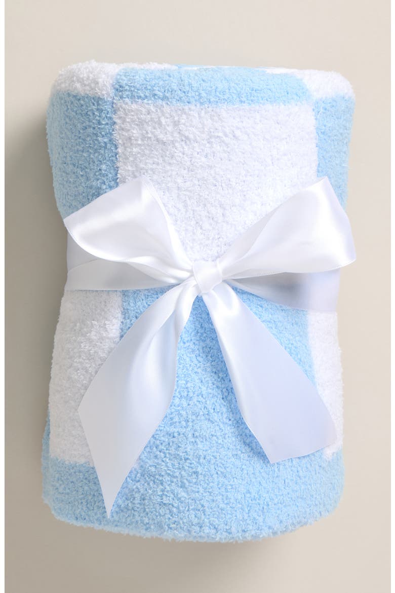 Print So Soft Chenille Blanket, Alternate, color, BLUE QUIET WHITE CHECKERED