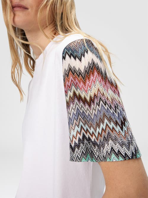 Missoni Short Sleeve T-shirt With Snake Pattern Insert In White