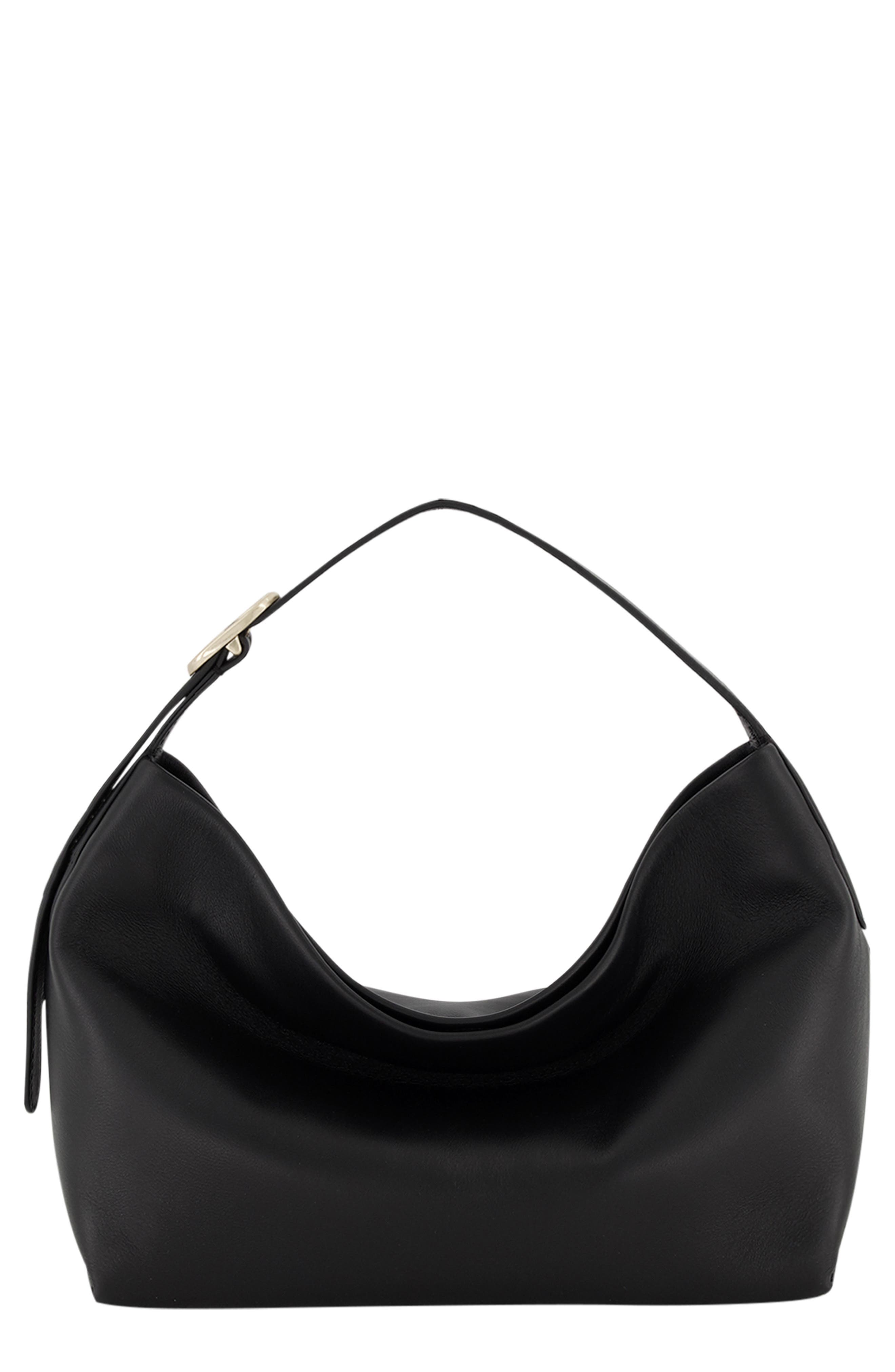 Vince Small Plonge Vivian Leather Hobo Bag, Main, color, Black