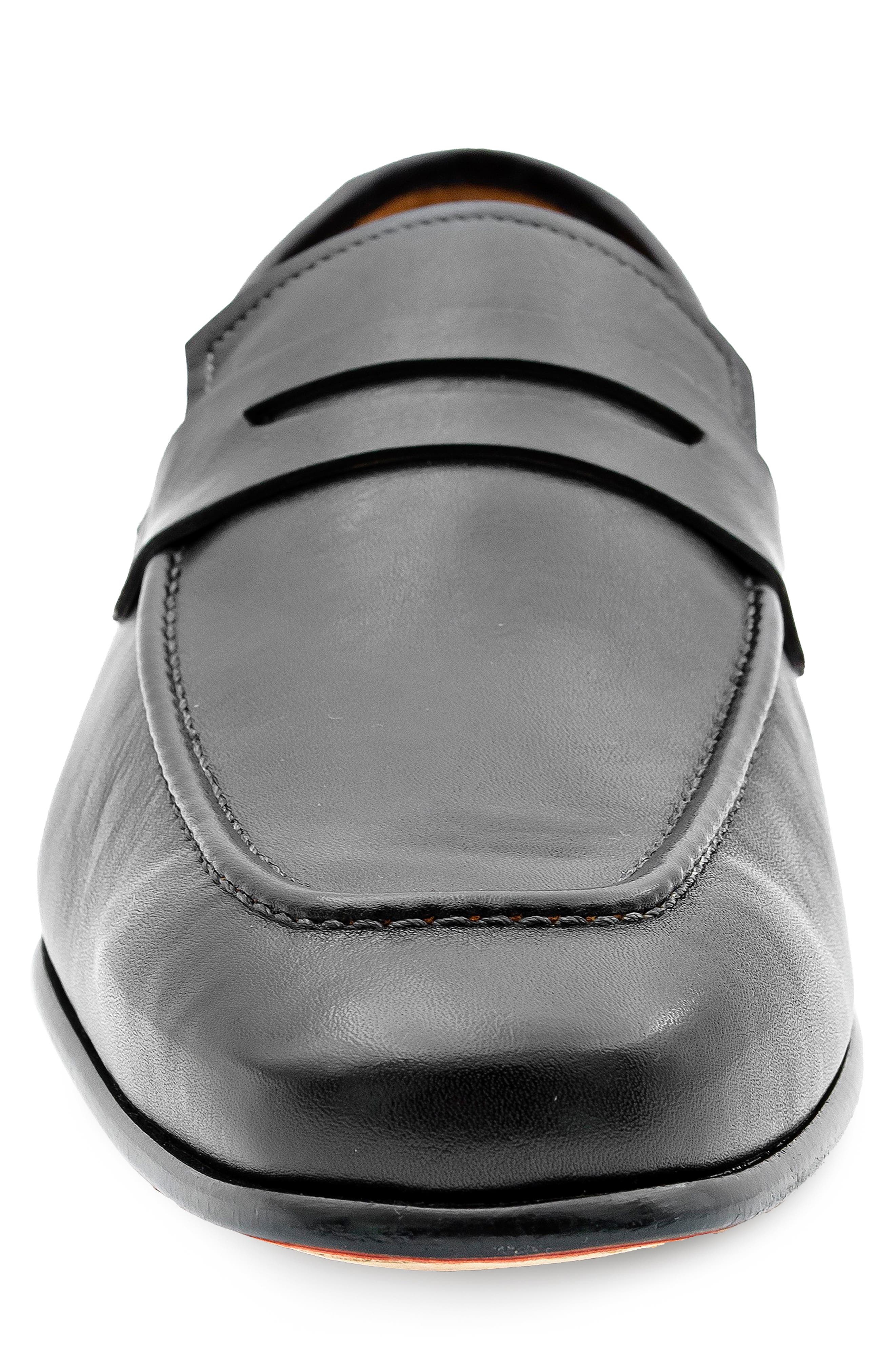 Mezlan Patina Penny Loafer, Alternate, color, Black