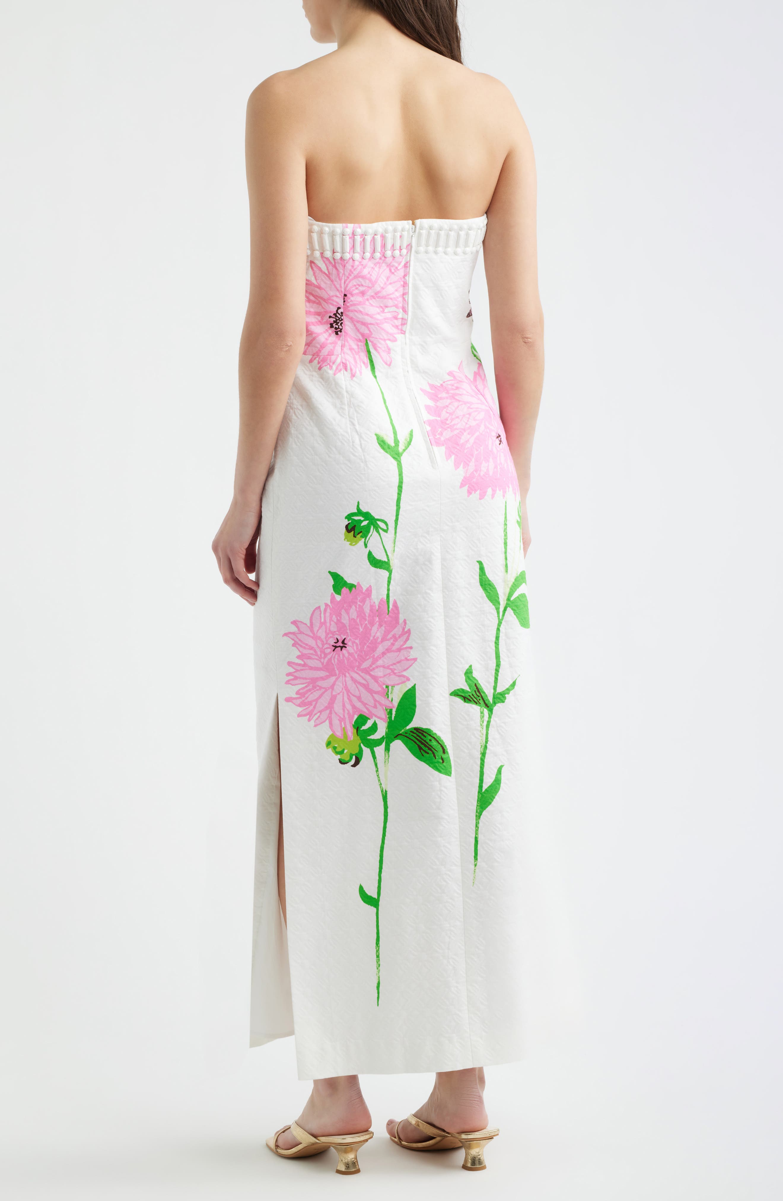 Elyse Floral Print Strapless Dress - image 2