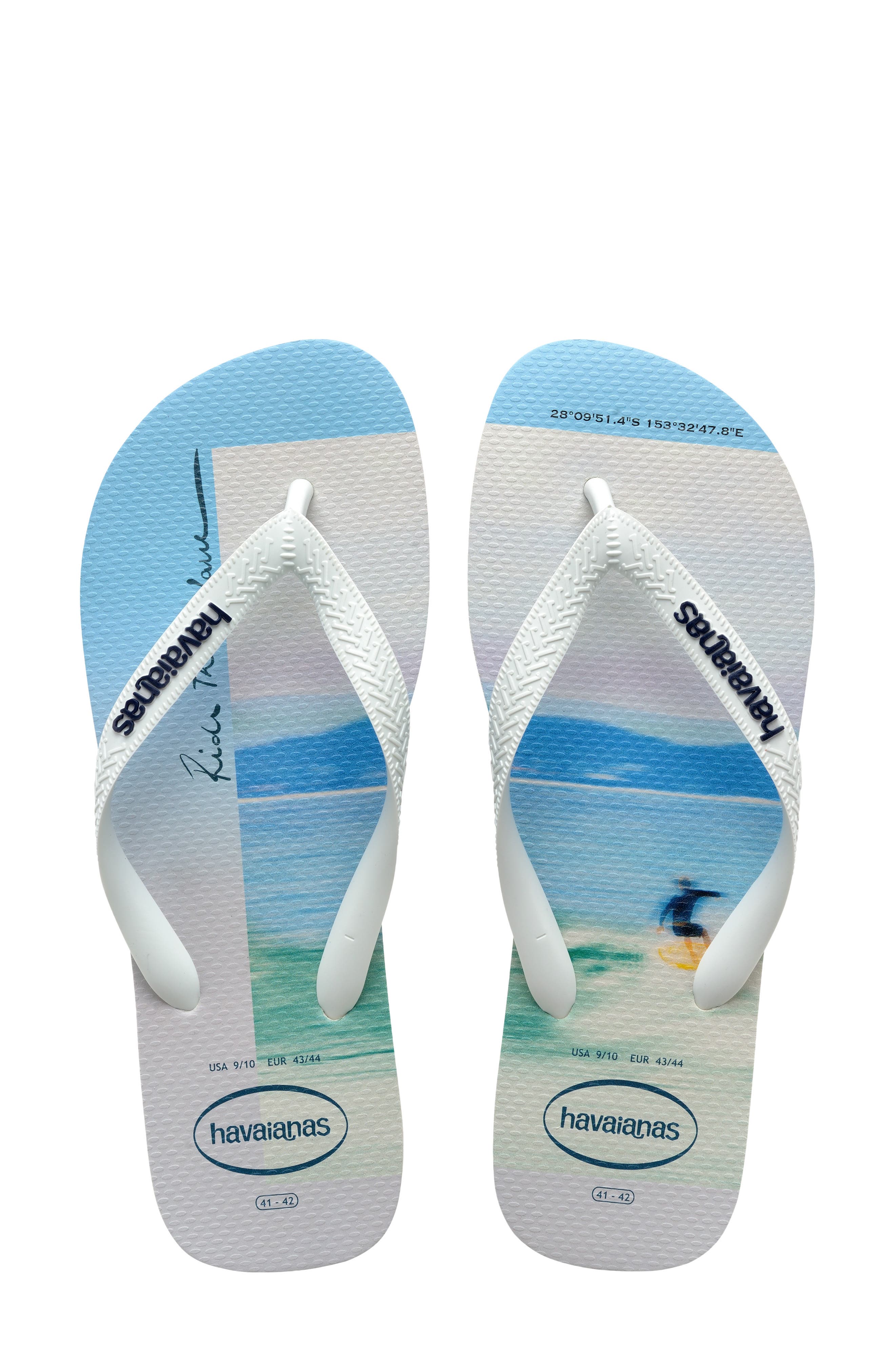 'Hype' Flip Flop, Main, color, WHITE/ WHITE/ NAVY BLUE