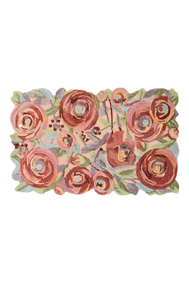 Sonias Rose Floral Rug, Main, color, PINK