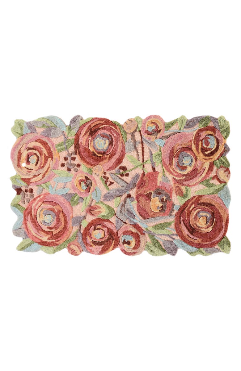 MACKENZIE CHILDS Sonias Rose Floral Rug, Main, color, Pink