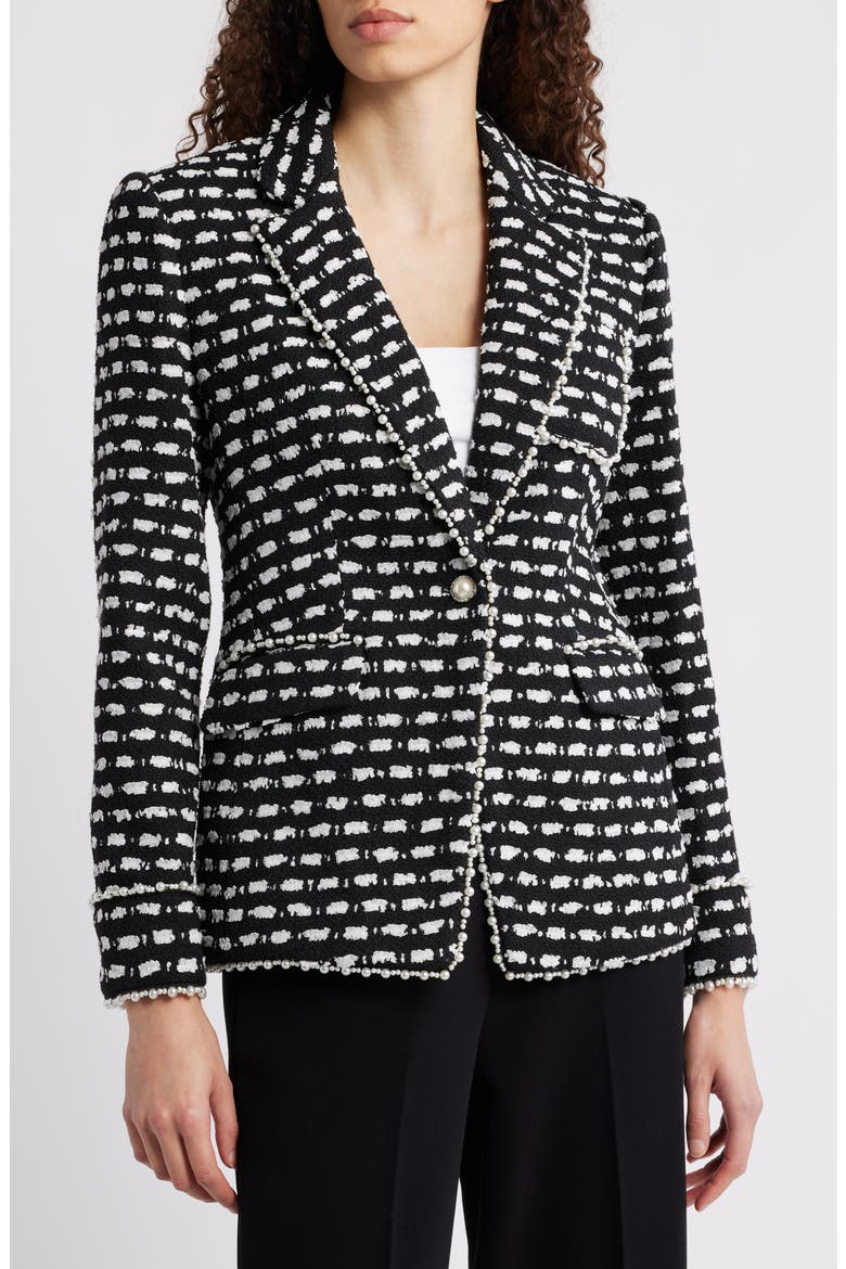 The Selma Tweed Jacket, Alternate, color, BLACK AND WHITE TWEED