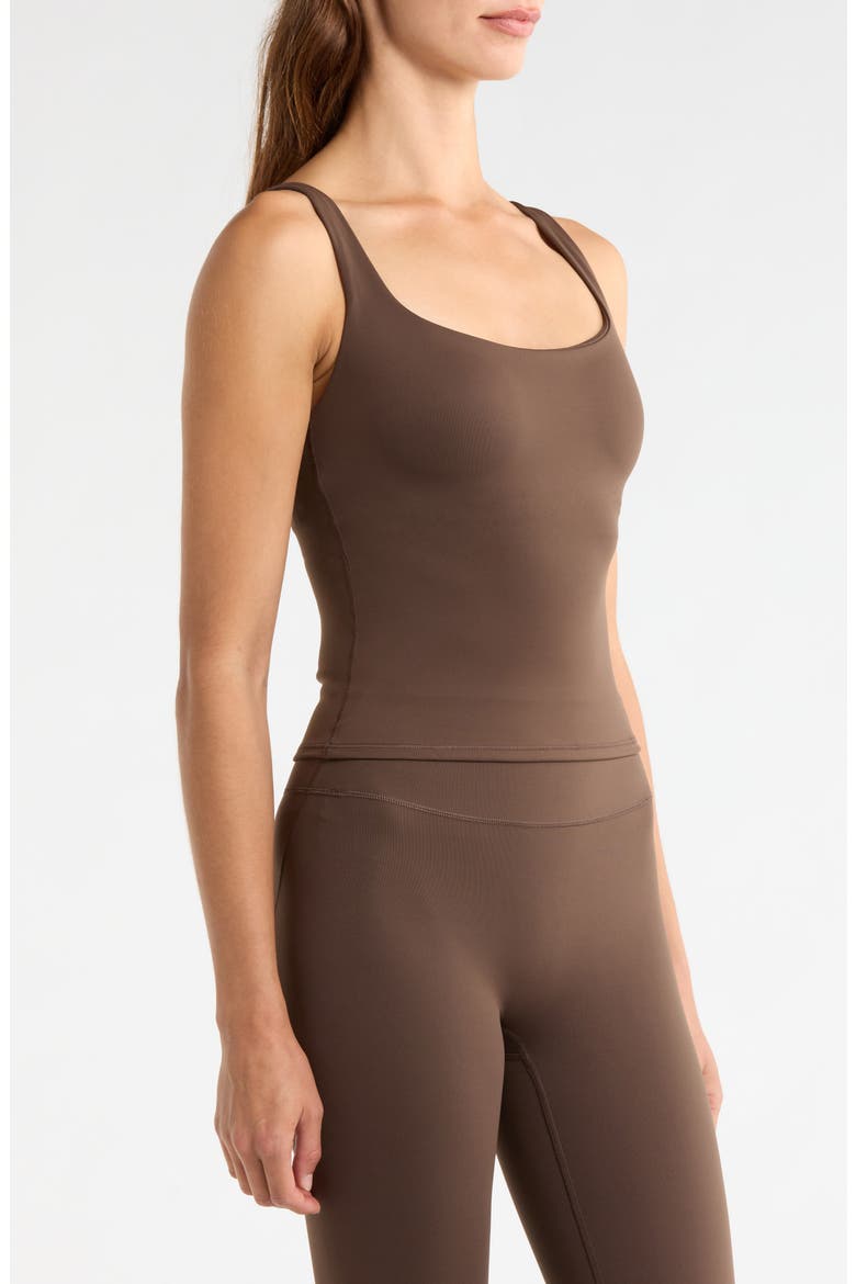 Matte Square Neck Tank, Alternate, color, NSKM DARK SEPIA