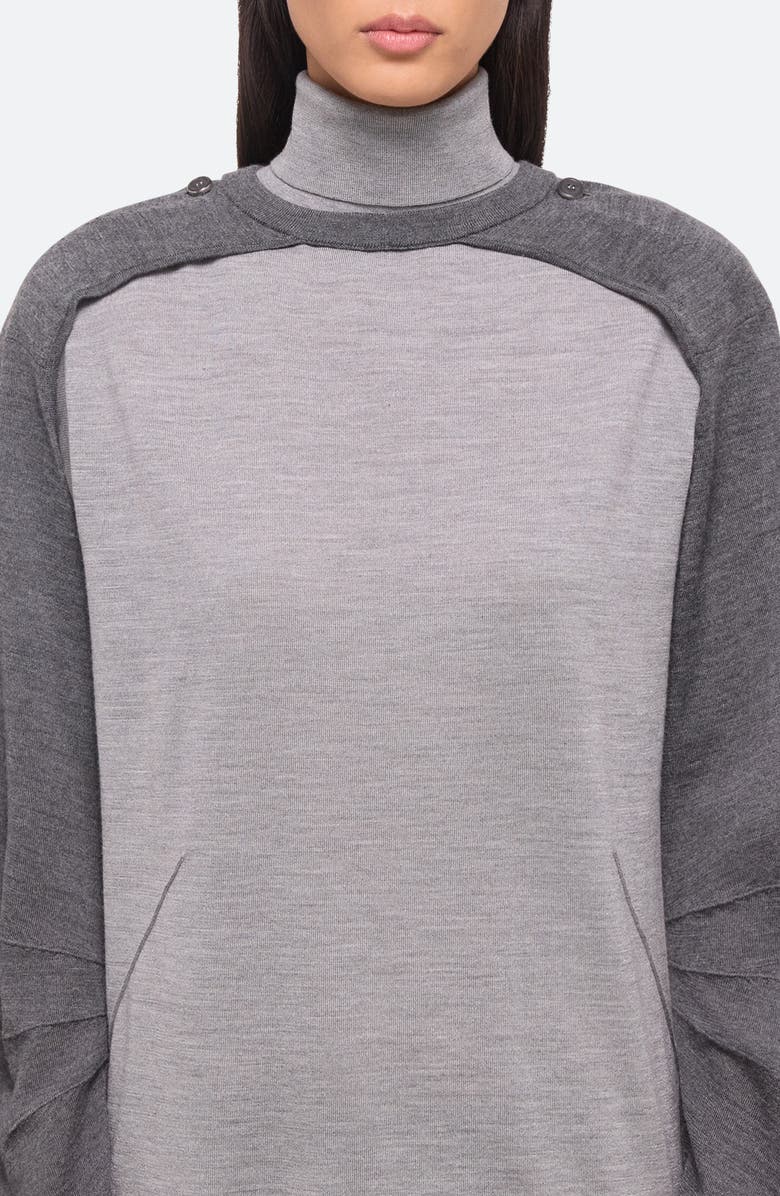 Helmut Lang Apex Wool & Silk Turtleneck Sweater & Shrug, Alternate, color, 