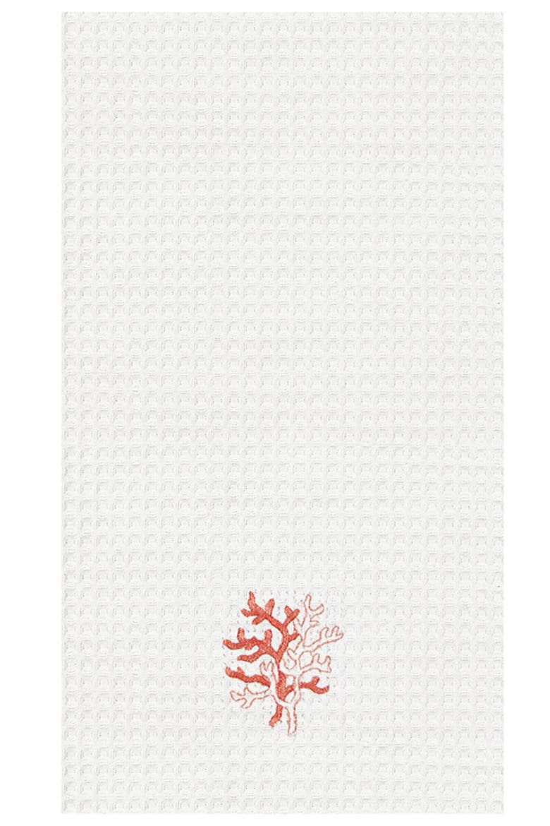 Coral Waffle Weave Kitchen Towel Set of 2, Alternate, color, Pink