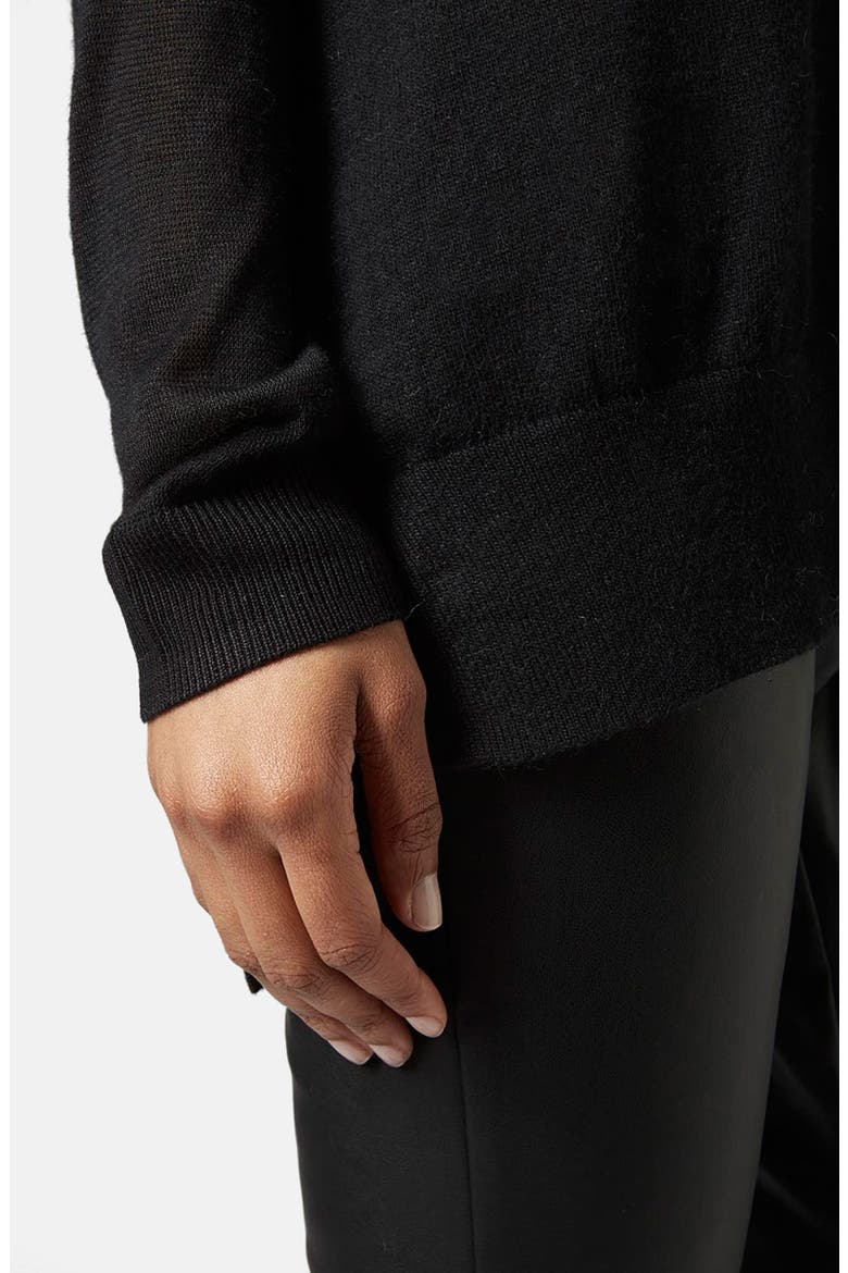 V-Neck Sweater, Alternate, color, BLACK