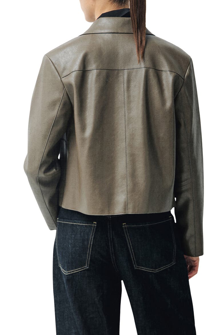 Faux Leather Jacket, Alternate, color, DARK GREEN