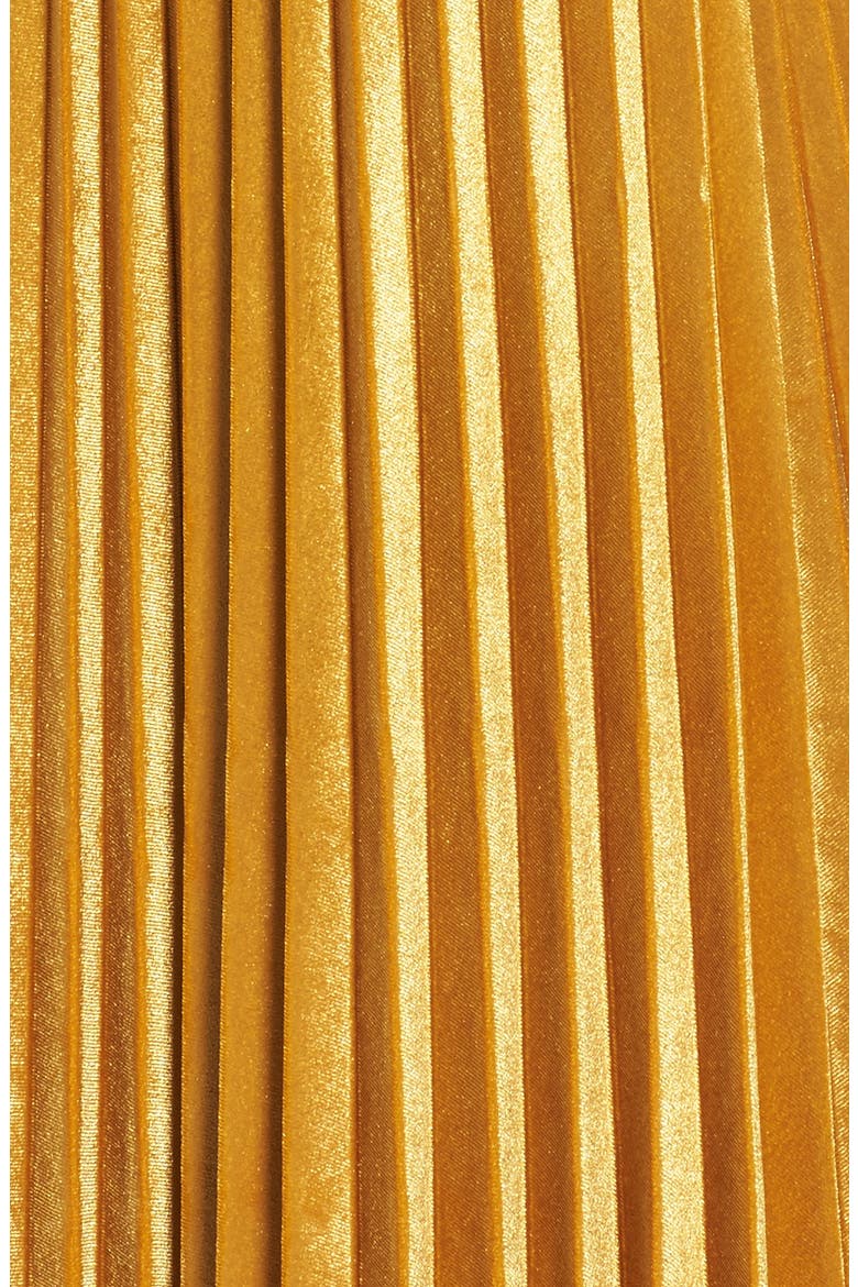Pleated Velvet Skirt, Alternate, color, YELLOW GOLD