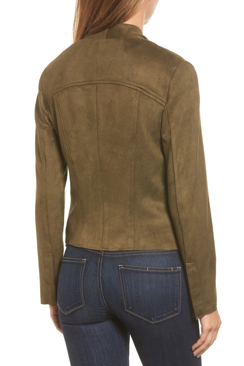 Tayanita Faux Suede Jacket, Alternate, color, OLIVE