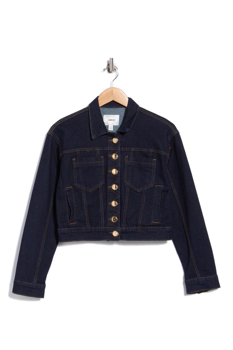 Cropped Denim Jacket, Main, color, INDIGO RINSE WASH