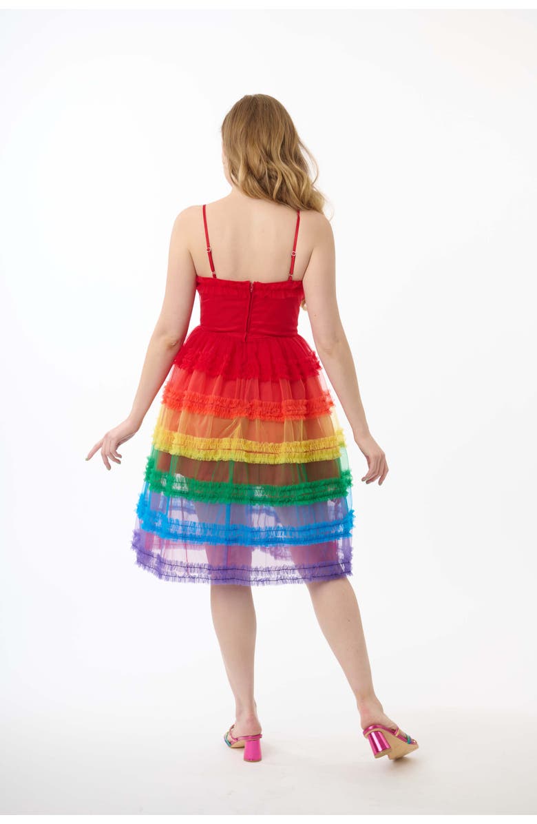 Unique Vintage Tiered Sheer Swing Dress, Alternate, color, Rainbow