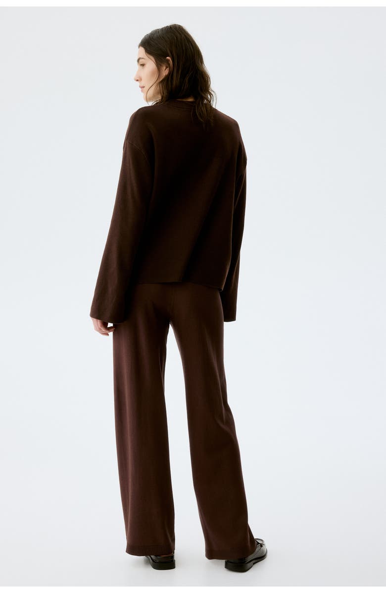H&M Mama Knitted Trousers, Alternate, color, Dark Brown