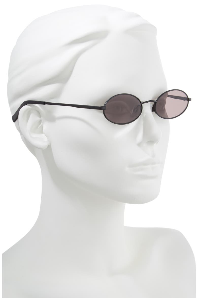 Love Train 51mm Oval Sunglasses, Alternate, color, MATTE BLACK