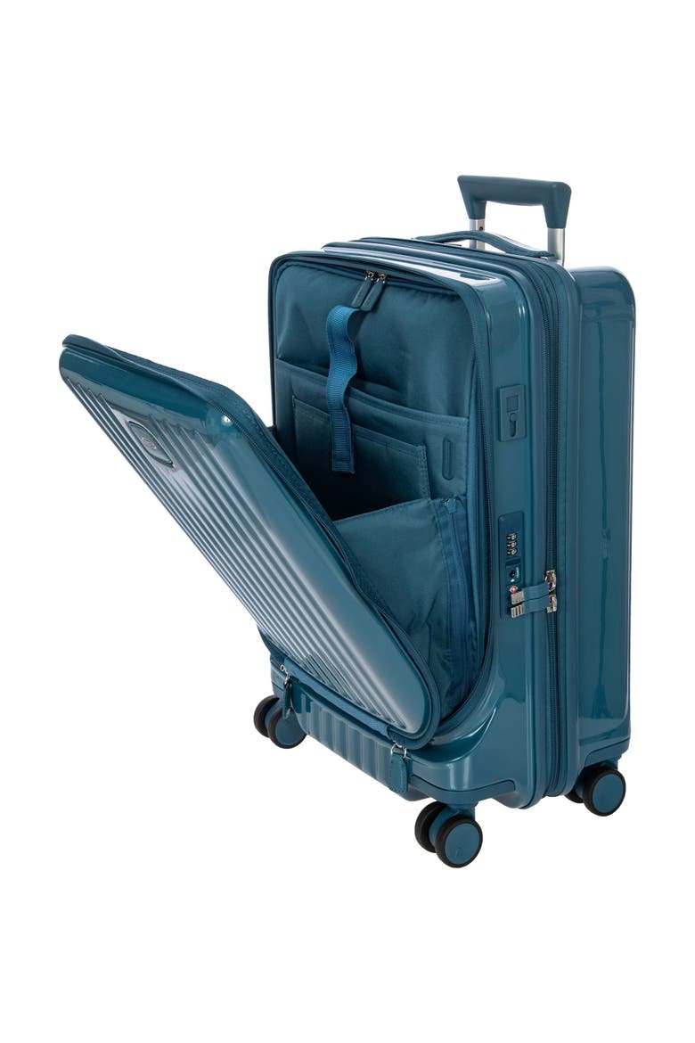 Positano Expandable 21" Carry On Spinner w/Pocket & 22" Deluxe Duffle 2 Piece Luggage Set, Alternate, color, Sea Green