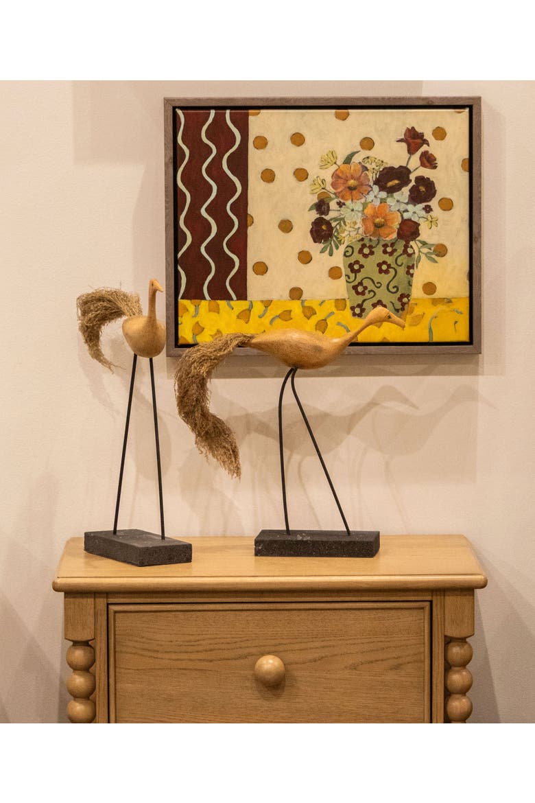 Kestrel & Stone Bird Sculpture, Alternate, color, Natural/Black