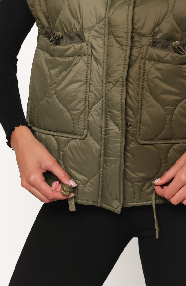 Petal & Pup Haven Quilted Vest, Alternate, color, Olive