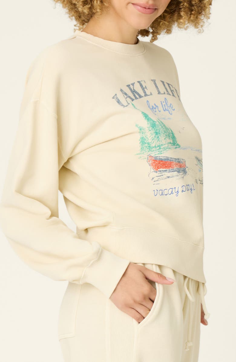 PJ Salvage Washed Away Garment Dye Cotton French Terry Pajamas, Alternate, color, L.bone