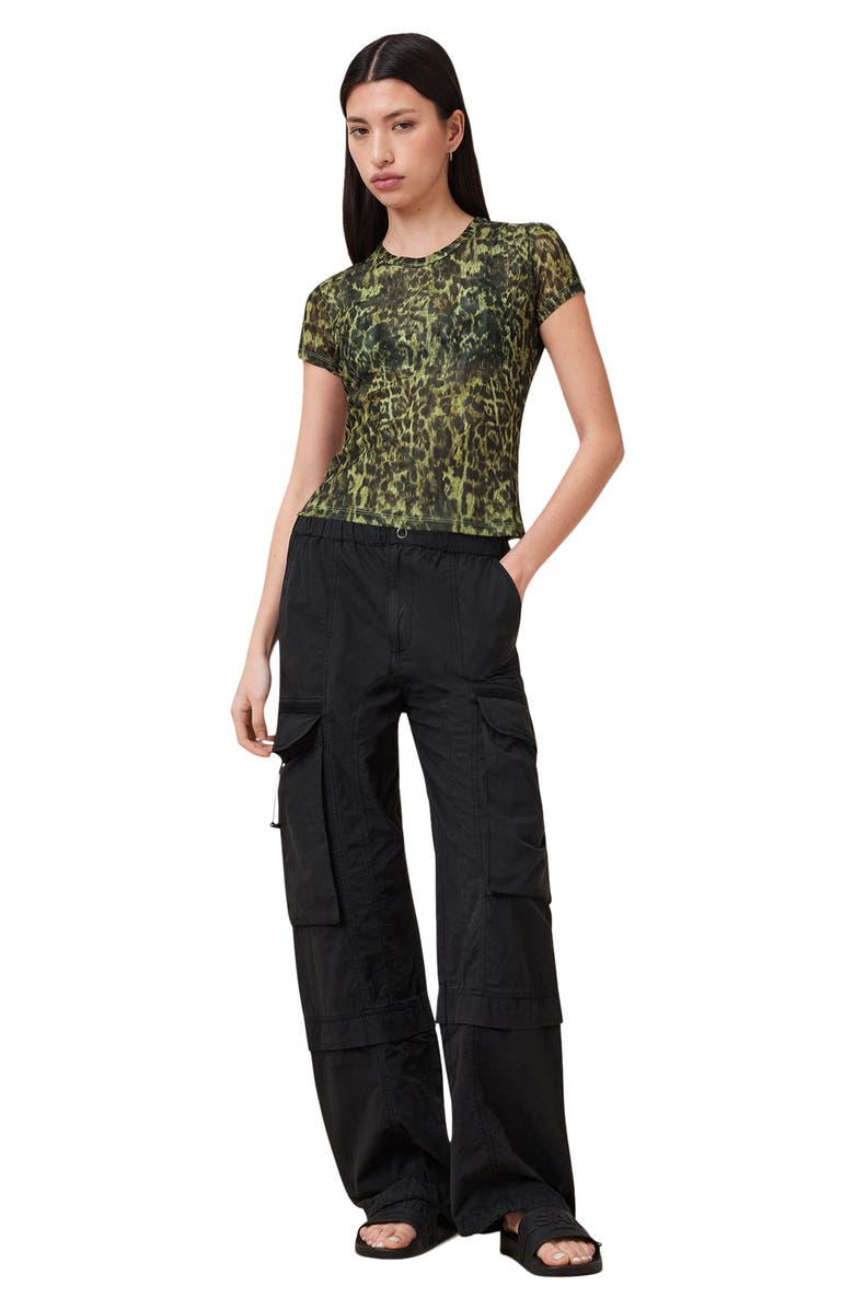 AllSaints Ellie Mesh T-Shirt, Alternate, color, Evia Khaki Green