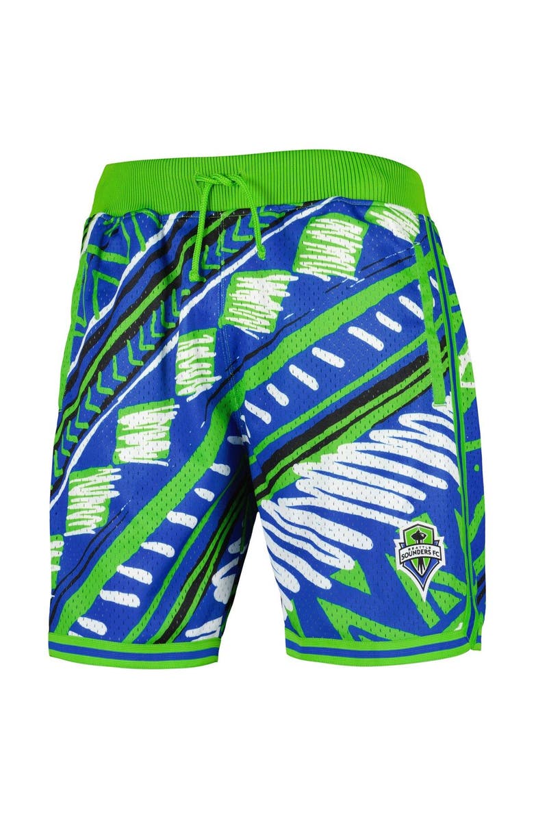 Mitchell & Ness Men's Mitchell & Ness Blue Seattle Sounders FC Tribal Fashion Shorts, Alternate, color, Blue