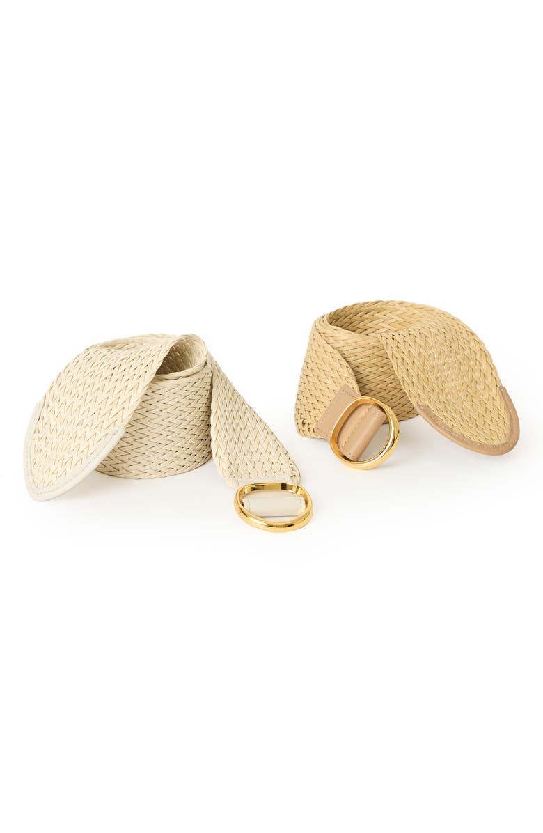B-Low the Belt Caterina Woven Belt, Alternate, color, Bone Gold