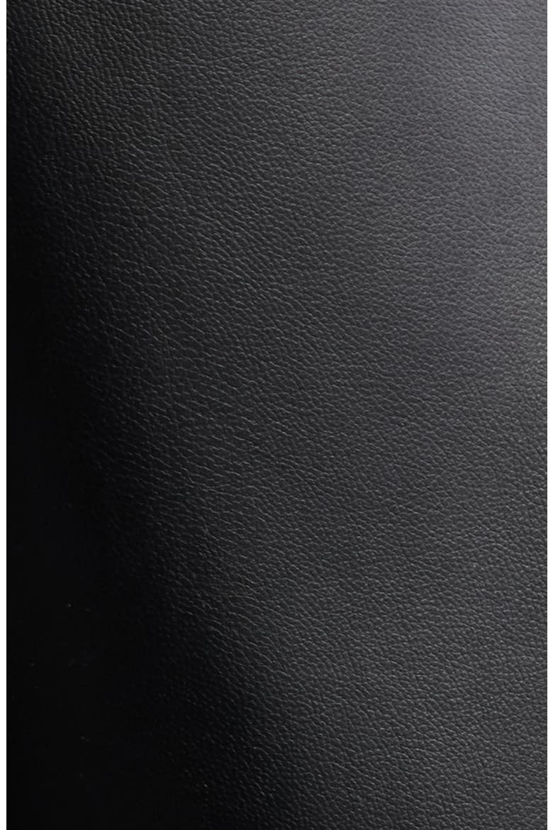 The Mireille Faux Leather Midi Skirt, Alternate, color, NOIR