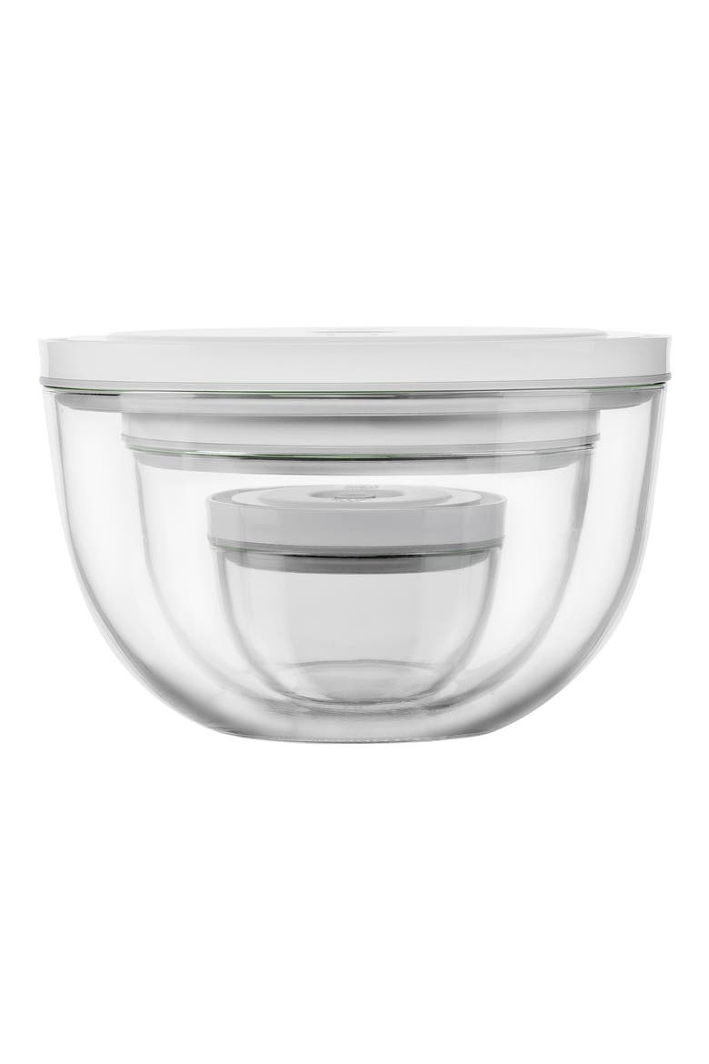 Fresh & Save 3-Piece Glass Bowl & Lid Set, Alternate, color, CLEAR