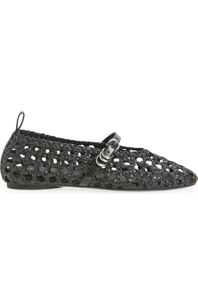 rag & bone Spire Woven Mary Jane Flat, Alternate, color, Black