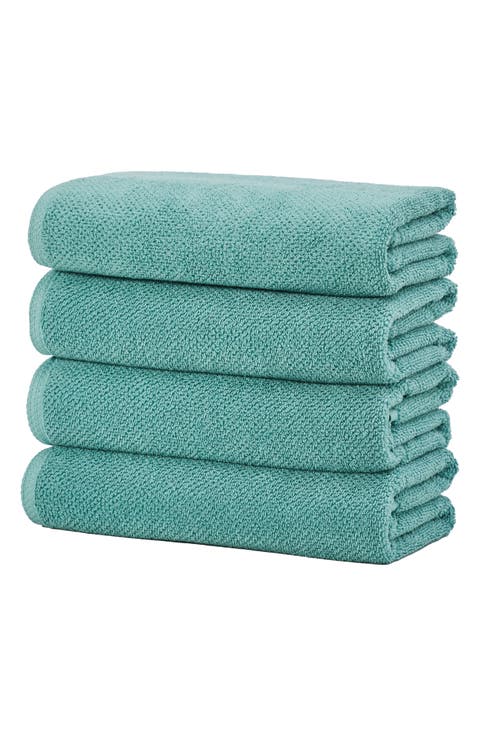 Cotton 4-Pack Textured Bath Towel Set