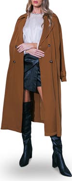FLYING TOMATO Double Breasted Trench Coat