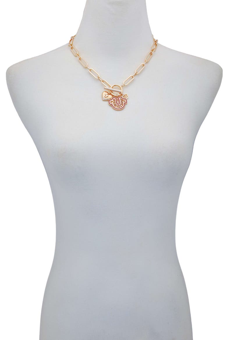 Charmy link necklace, Alternate, color, GOLDTONE
