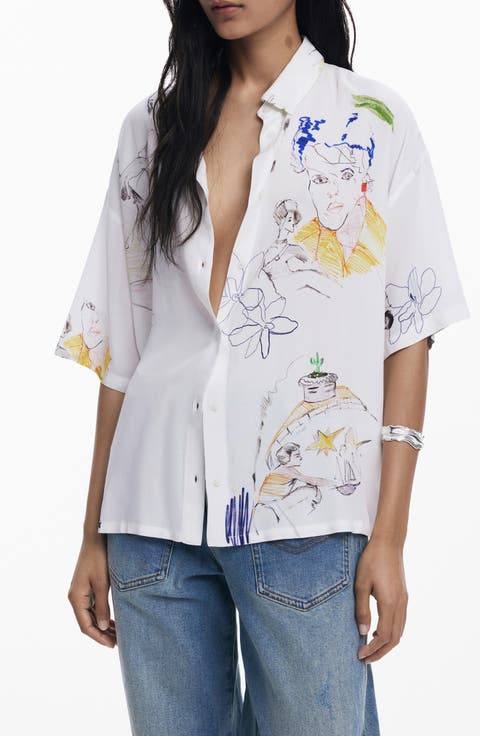 Relaxed Fit Button-Up Shirt