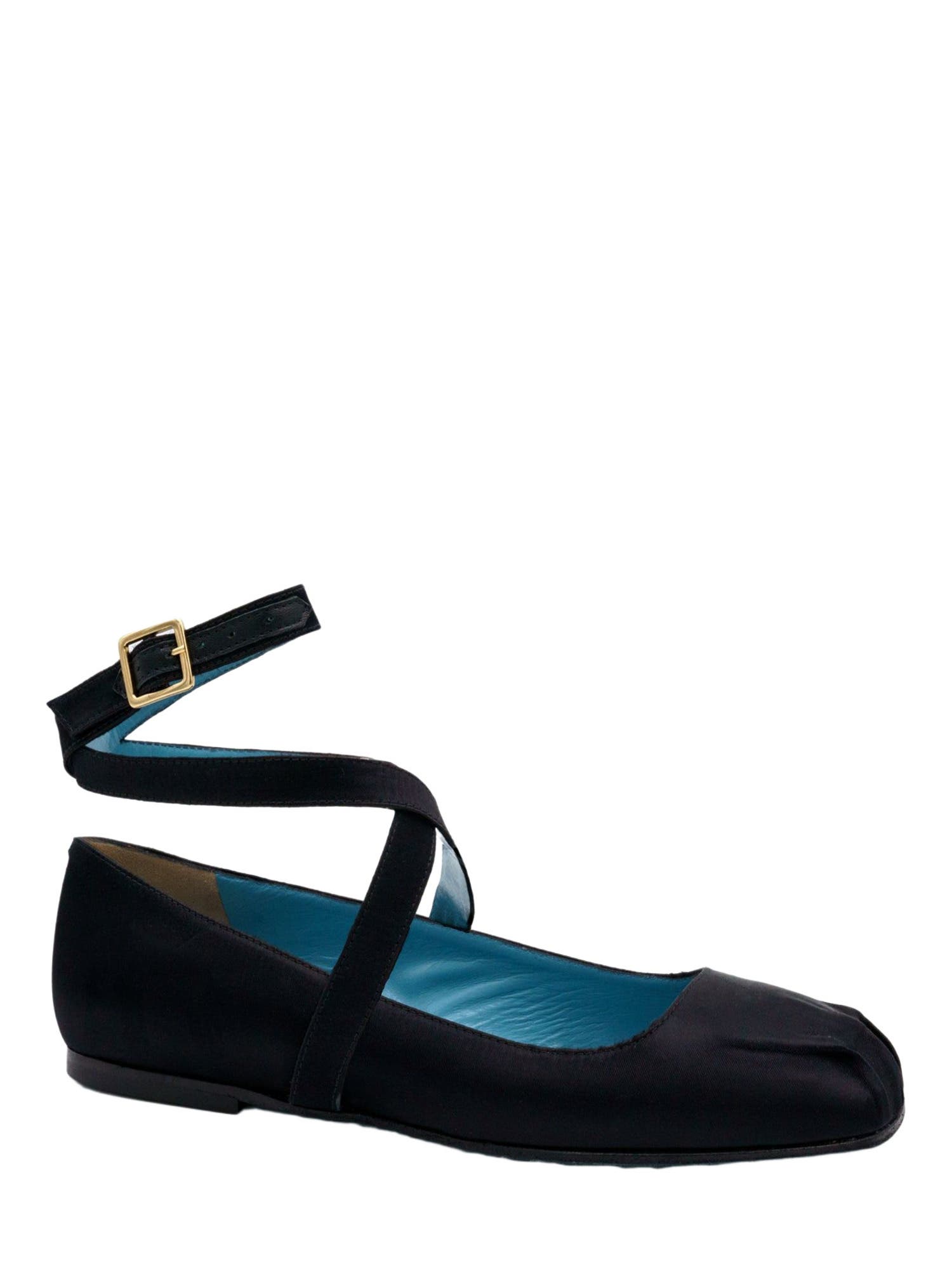 Valentina Rangoni Birba Ankle Strap Ballerina, Main, color, Black Satin