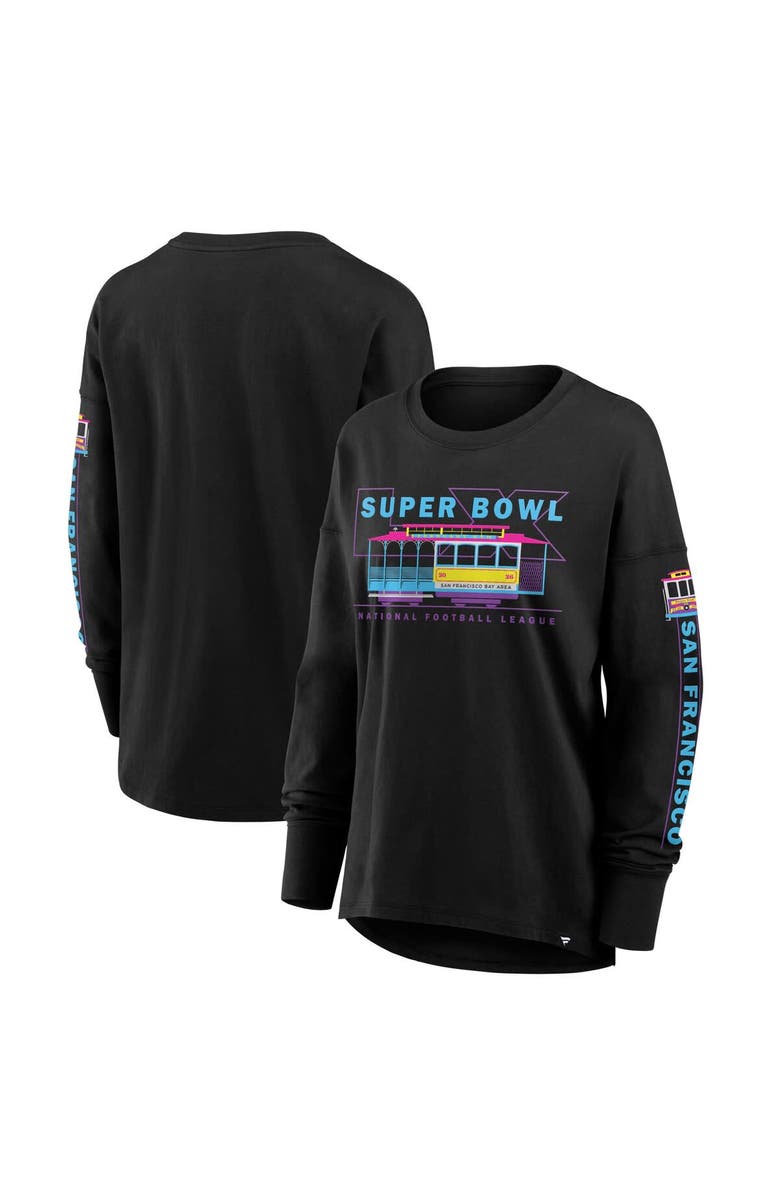 FANATICS Women's Fanatics Black Super Bowl LX Trolley Car Long Sleeve T-Shirt, Main, color, Black