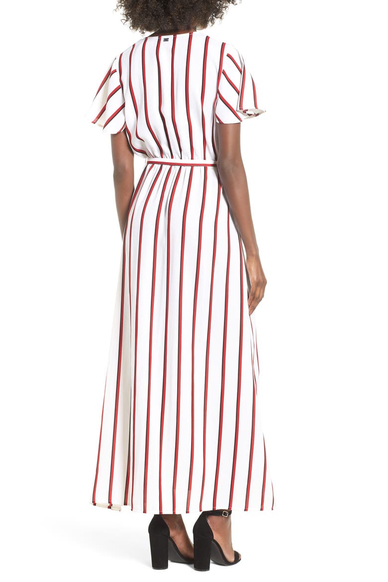 EZ Days Satin Wrap Maxi Dress, Alternate, color, CHILI RED